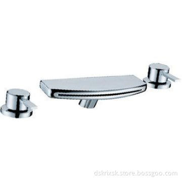 Chrome Brass Polished Bathtub Mixer Taps / 90 Degree Faucet